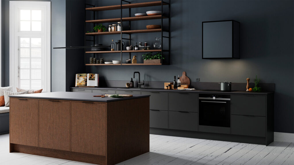 RørosHetta Frame Sense med blå plater og svart ramme