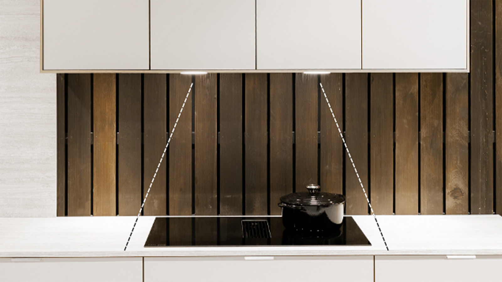 RørosHetta Diskret Sense med merket område for komfyrvakt sensor